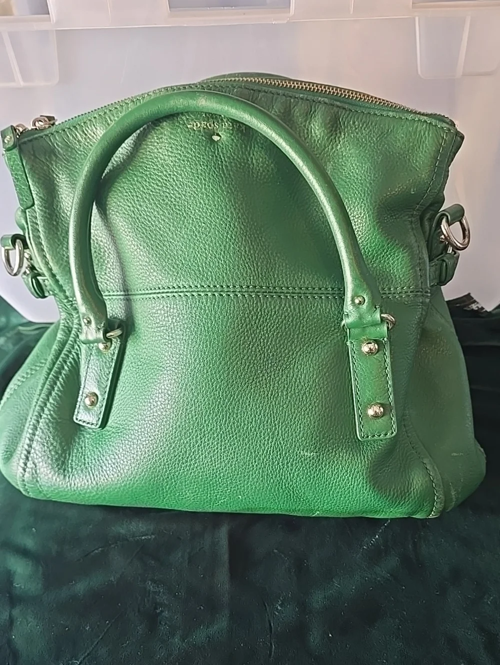 kate spade Green Pebbled Leather Satchel